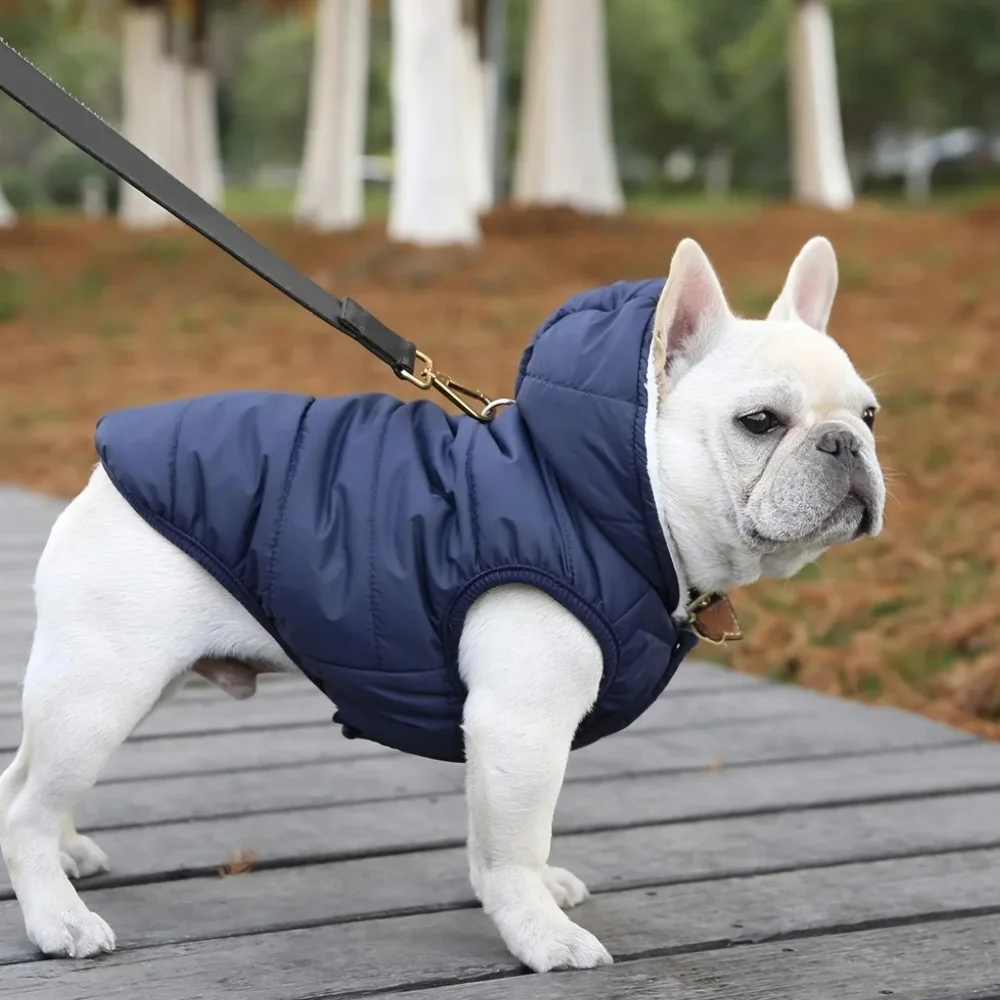 SAWMONG Navy Blue Dog Fleece Jacket with Hood #459 - Picture 12 of 13